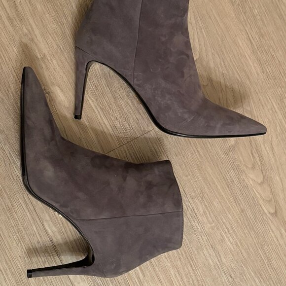 PRADA Gray Suede Camoscio Stiletto Booties - EU 39 - Picture 2 of 10